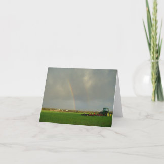 Double Rainbow in Farmfield Thank You Card