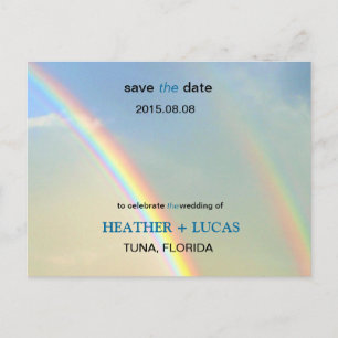 Double Rainbow l Save The Date Postcard