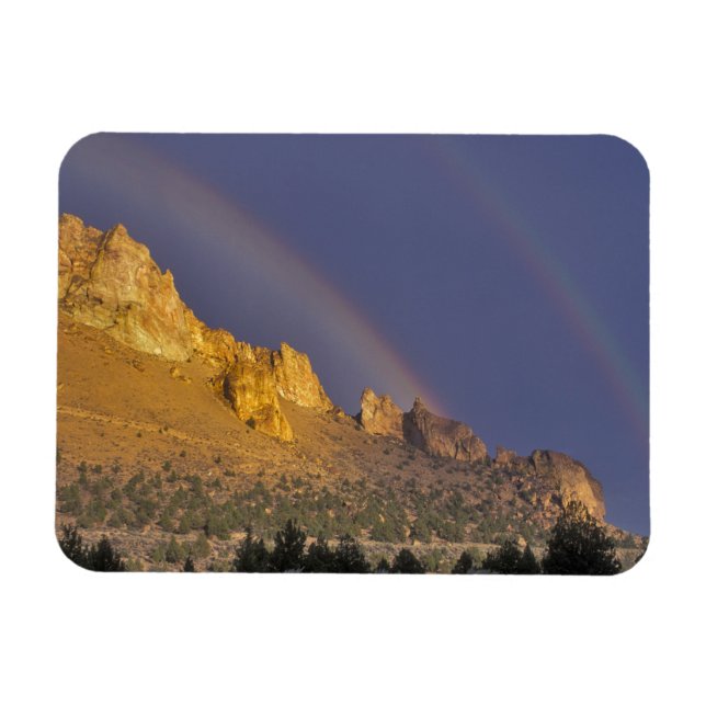 Double rainbow over a rock formation near Smith Magnet (Horizontal)