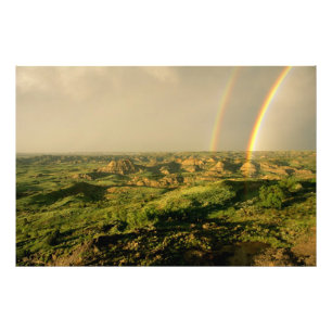 Double Rainbow over Painted Canyon in Theodore Photo Print