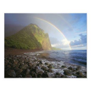 Double rainbow over the cliffs of the North Photo Print