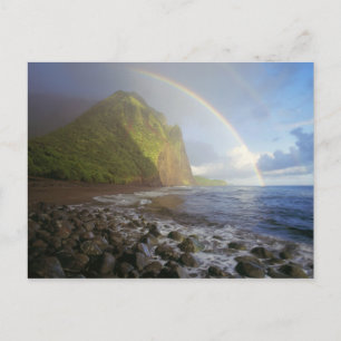 Double rainbow over the cliffs of the North Postcard