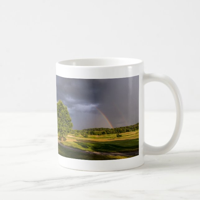Double Rainbow Through Rain Coffee Mug (Right)