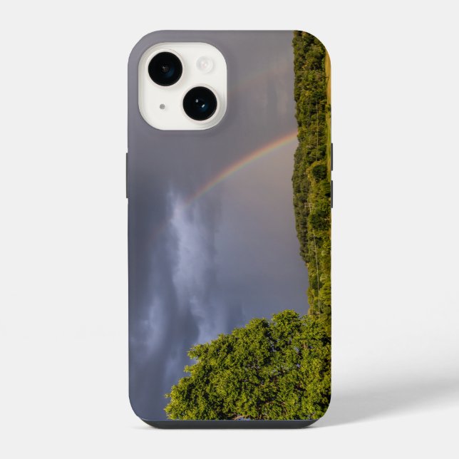 Double Rainbow Through Rain iPhone Case (Back)