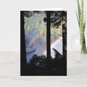 Double Rainbow through Trees Card