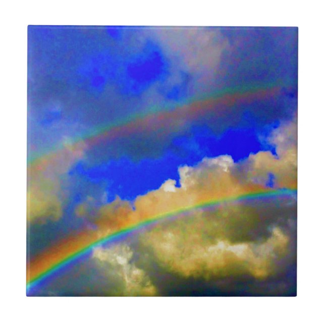 Double Rainbow Vision Ceramic Tile (Front)