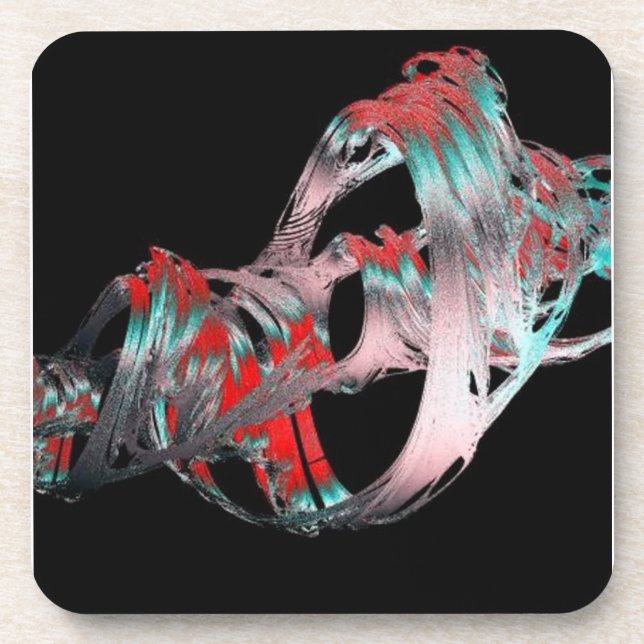 Double Rainbow Vortex Cork Coaster Set (Front)