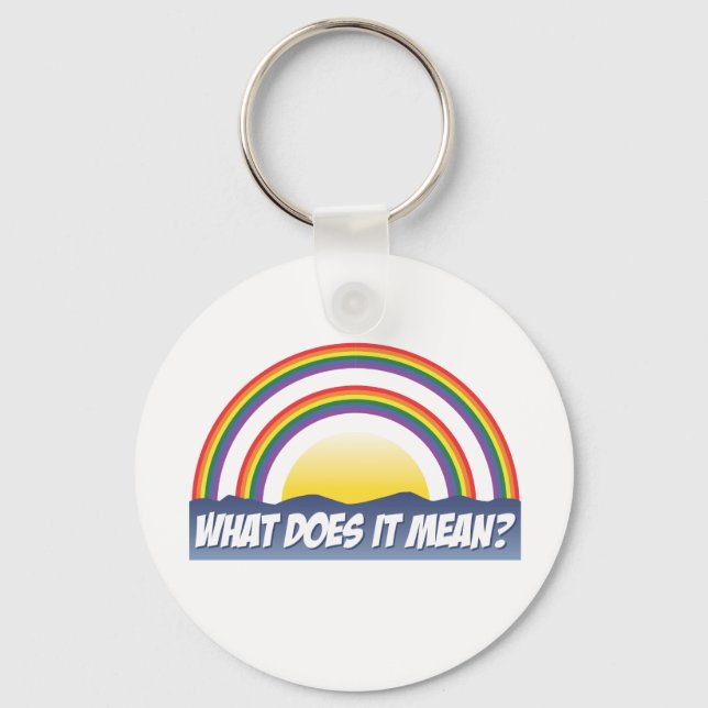 Double Rainbow What Does It Mean? Key Ring (Front)