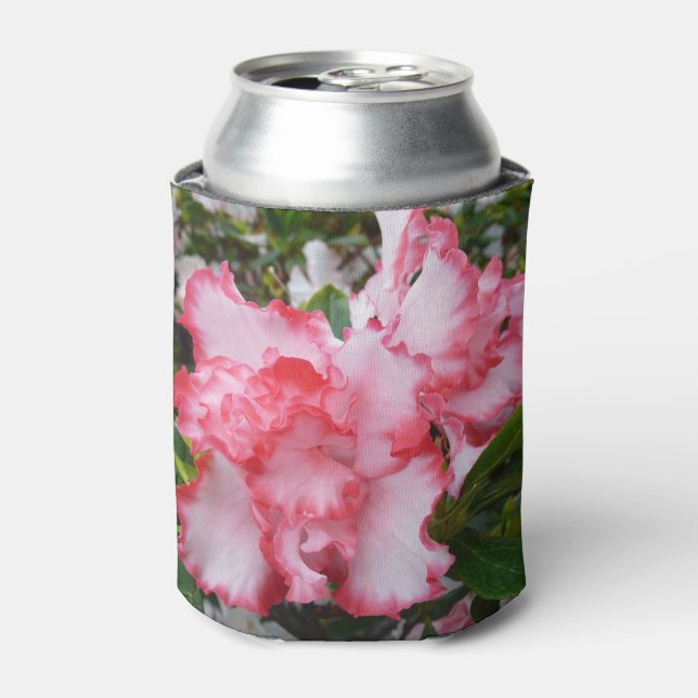 Double Red and White Azaleas Spring Floral Can Cooler (Can Front)