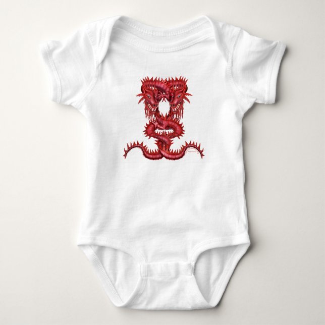 Double Red Dragon Baby Bodysuit (Front)