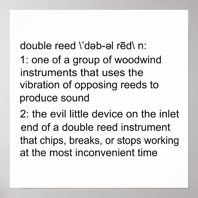 Double Reed Definition Poster (Front)