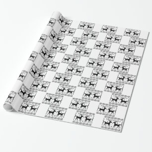 Double Reindeer Christmas Sweater Xmas Holiday Wrapping Paper