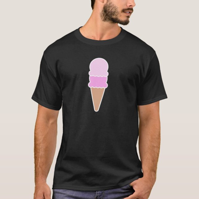Double Scoop Ice Cream Cone - Pinks T-Shirt (Front)