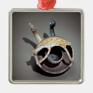 Double serpent bowl metal tree decoration