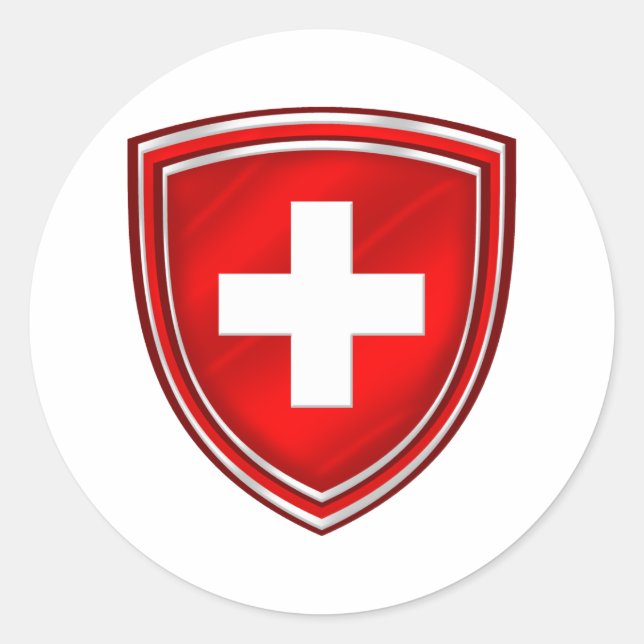 Double shield Swiss Emblem for De Schweiz Classic Round Sticker (Front)