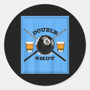 Double Shot 8 Ball Classic Round Sticker