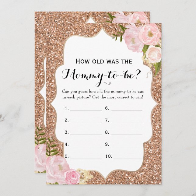 Double Side- 2 Baby Shower Games- How Old | Advice Invitation (Front/Back)