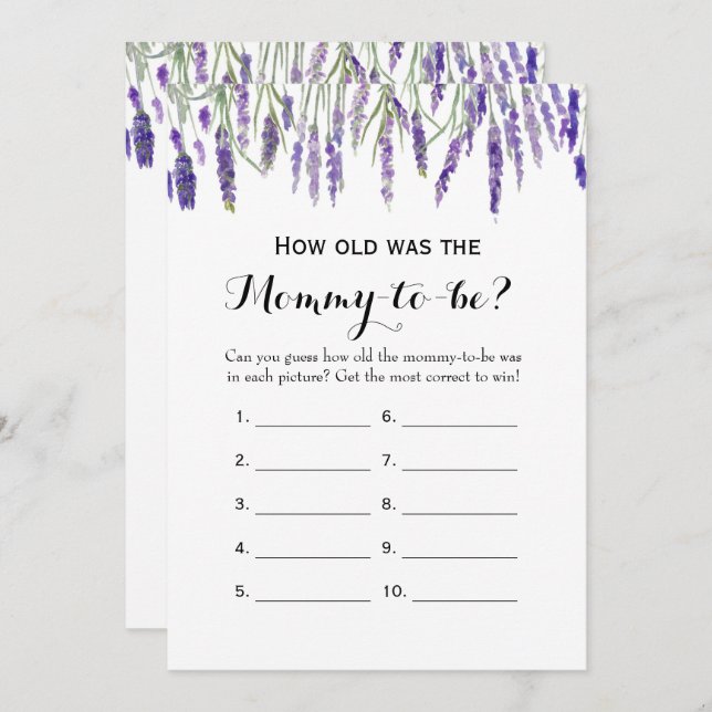 Double Side- 2 Baby Shower Games- How Old | Advice Invitation (Front/Back)