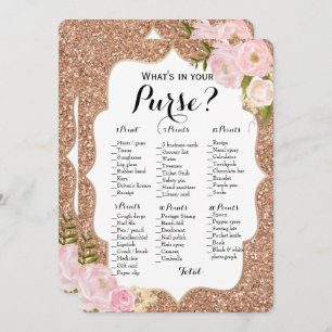 Double Side - 2 Bridal Shower Games Purse   Wishes Invitation