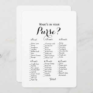 Double Side - 2 Bridal Shower Games Purse   Wishes Invitation