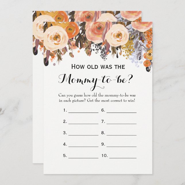 Double Side Autumn Baby Shower Games Invitation (Front/Back)