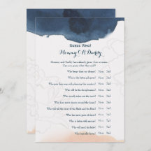 Double Side - Baby Shower Games Wishes | Guess Who