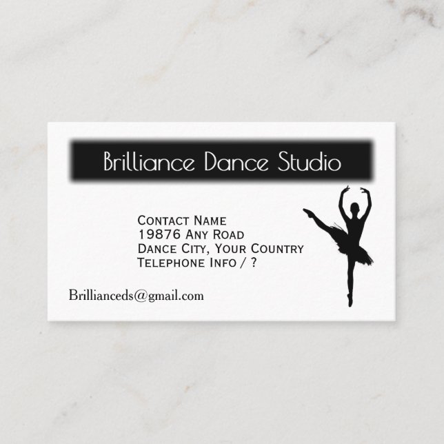 Double Side Ballet Dance Business Card (Front)