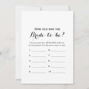 Double Side - Bridal Shower Games How Old Advice