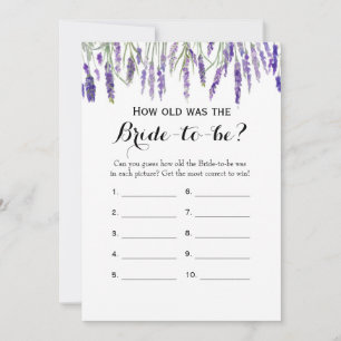 Double Side - Bridal Shower Games How Old   Advice Card