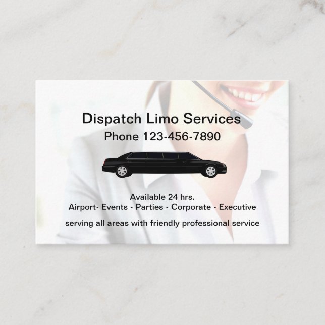 Double Side Classy Limo Car Service Business Card (Front)