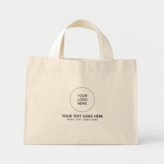 Double Side Print QR Code Your Company Logo Here Mini Tote Bag (Front)