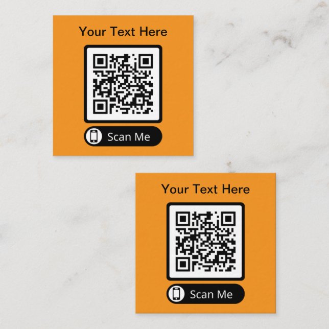 Double Side Scannable QR Code  Square Business Card (Front/Back)