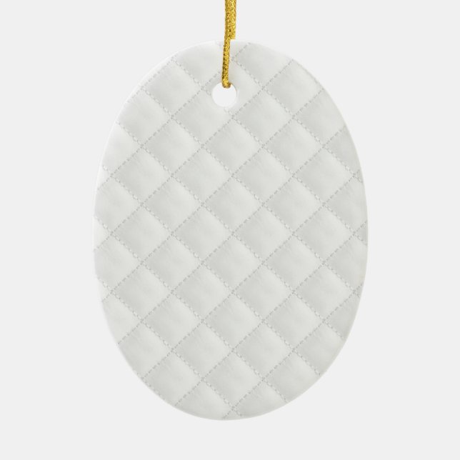 Double Side White Quilted Leather Ceramic Tree Decoration (Front)