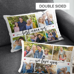 Double sided 10 photo collage best nana ever lumbar cushion