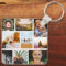 Double Sided 18 Photo Collage White Metal Keychain