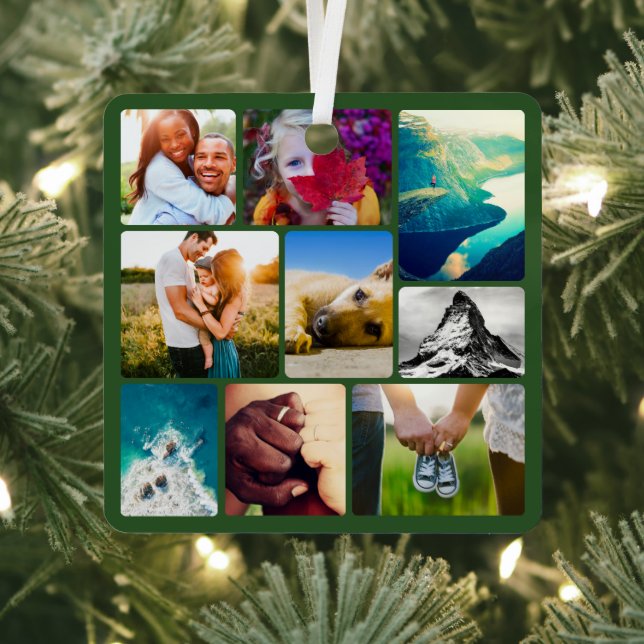 Double Sided 18 Photo Rounded Metal Ornament (Insitu)