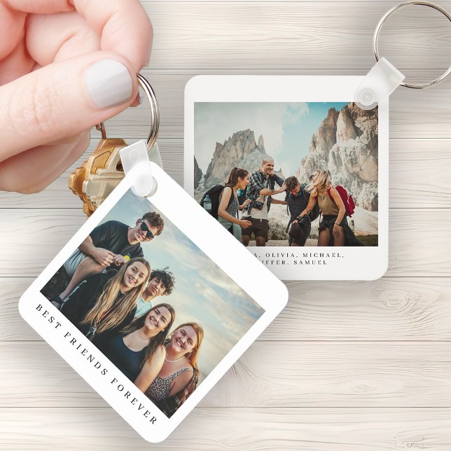 Double sided 2 photo best friends personalised key ring (Creator Uploaded)