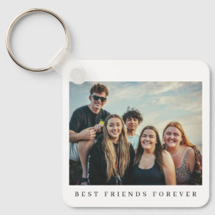 Double sided 2 photo best friends personalized key ring