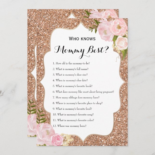 Double Sided - 2 x Baby Shower Games Invitation (Front/Back)