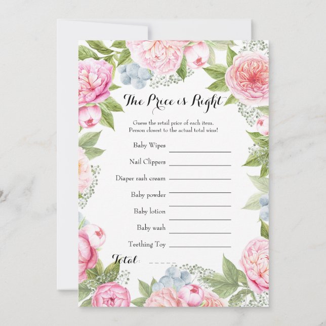 Double Sided - 2 x Baby Shower Games Invitation (Back)