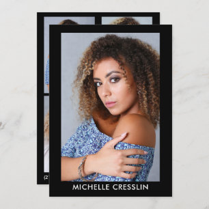 Double sided 4 Photo Model Actor Comp Zed Card 5x7