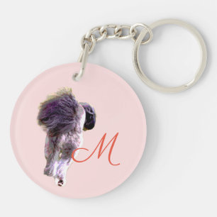 DOUBLE-SIDED ACRYLIC KEY HOLDER WITH DOG SMILE AND RING