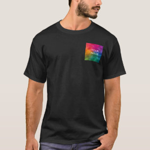 Double Sided Add Image Template Men's Basic Black T-Shirt