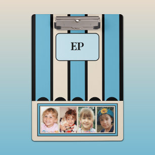 Double sided add initials 8 photos blue sand clipboard
