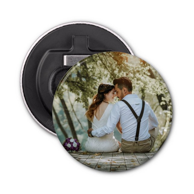 Double Sided Add Your Own Custom Wedding Photo Bottle Opener (Front)