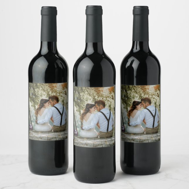 Double Sided Add Your Own Custom Wedding Photo Wine Label (Bottles)