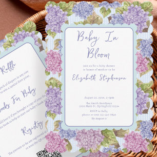 Double Sided Baby In Bloom Baby Shower Invitation