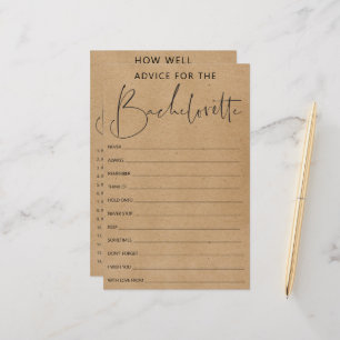 Double Sided Bachelorette Party Game