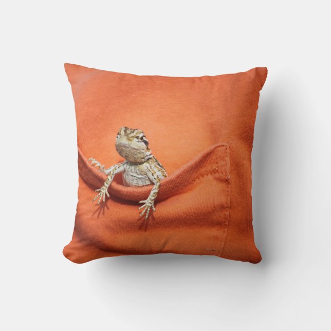 double sided bearded dragon (lizard) pillow (Front)