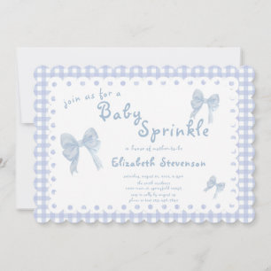 Double Sided Blue Gingham Baby Sprinkle Invitation